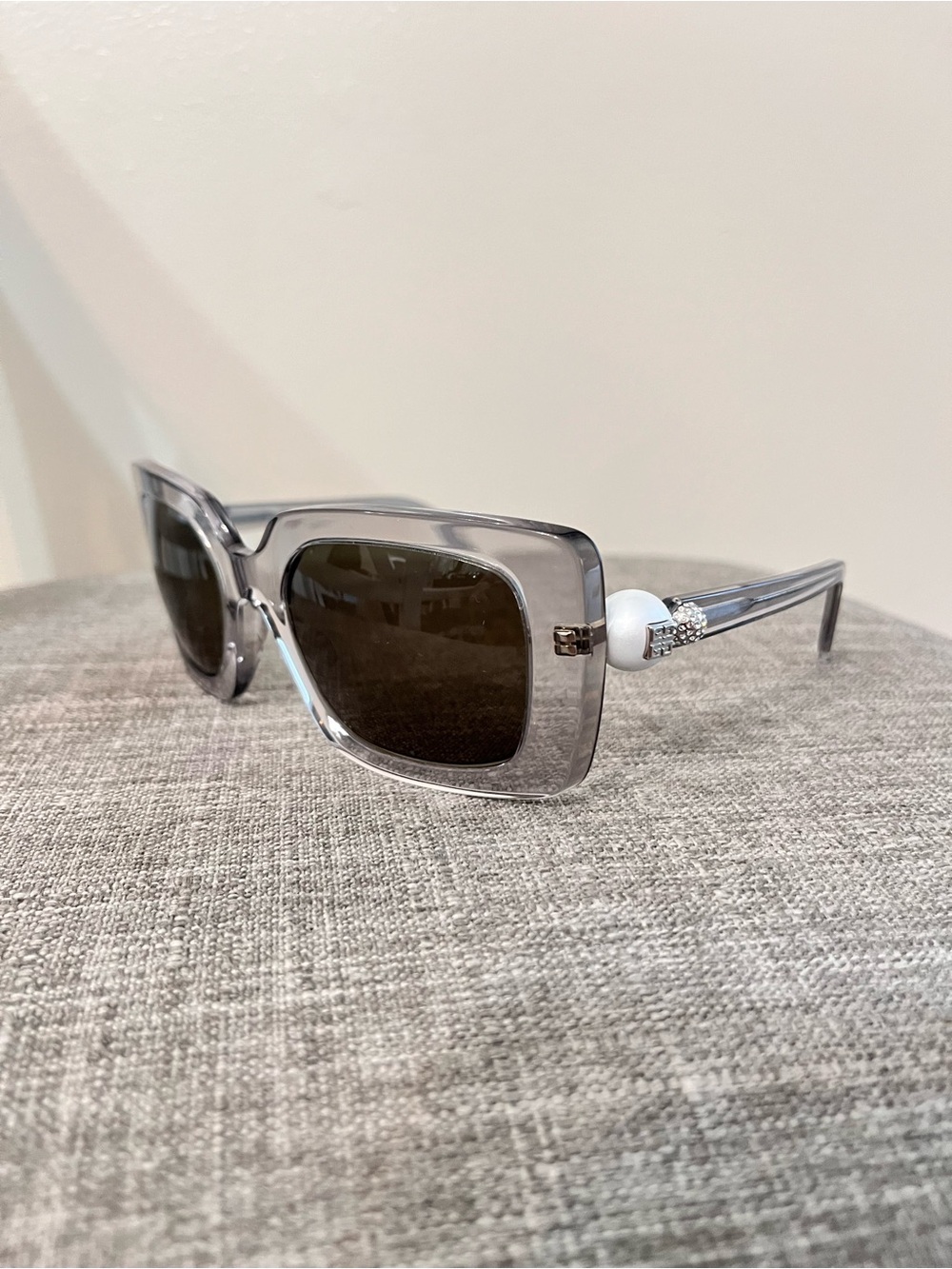 Givenchy Clear Square Sunglasses with Dark Lenses - Picture 3 of 6